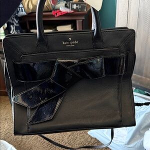 Kate Spade Black Satchel with Bow Accent